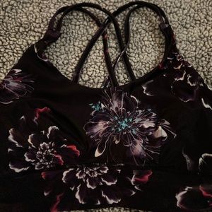 Athletic Works Medium Floral Strappy Sports Bra